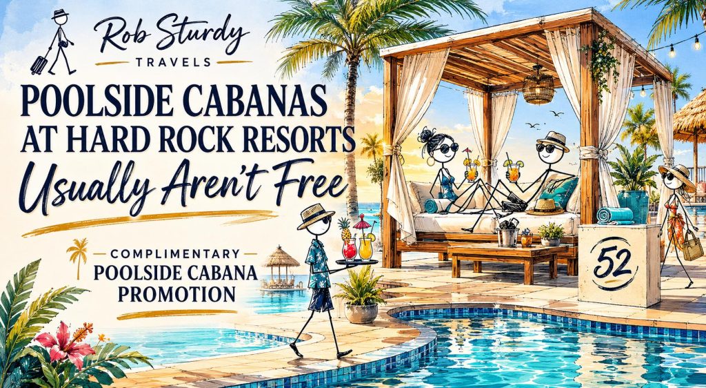Poolside cabanas at Hard Rock Resort