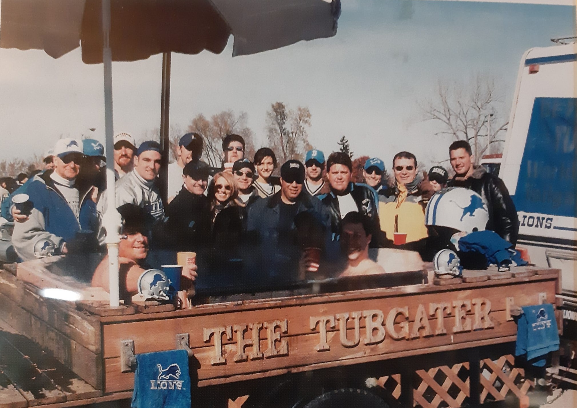 Detroit Lions fans enjoying a game day trip