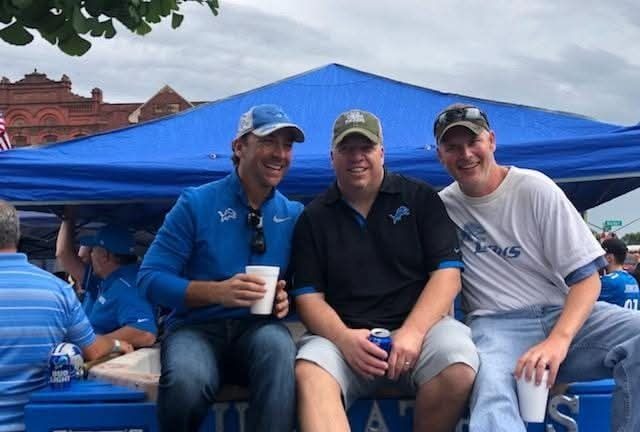 Detroit Lions fans tailgating before a game
